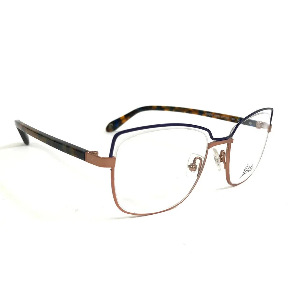 J.F. Rey Petite Eyeglasses Frames PM070 2505 Matte Blue Rose Gold 47-18-140